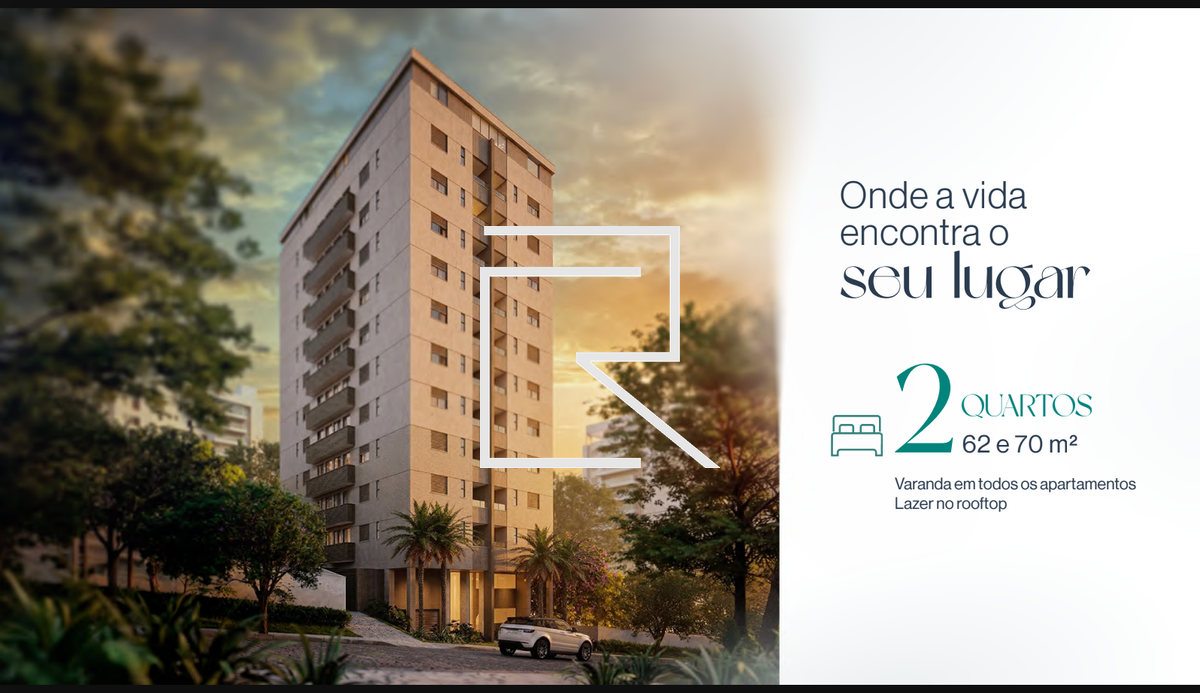 Apartamentos com varanda e lazer no rooftop no bairro Cidade Nova